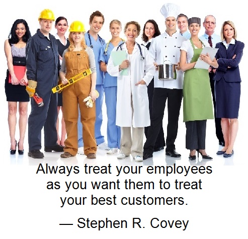 Stephen R Covey Employee Engagement Quote - Always treat your employees as you want them to treat your best customers.