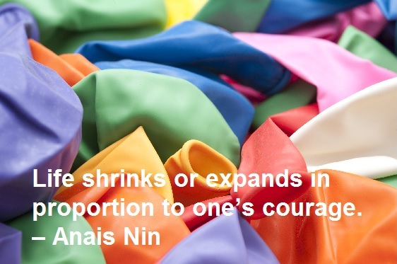 Life shrinks or expands in proportion to one’s courage. – Anais Nin