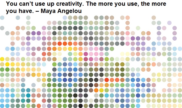 You can’t use up creativity. The more you use, the more you have. – Maya Angelou