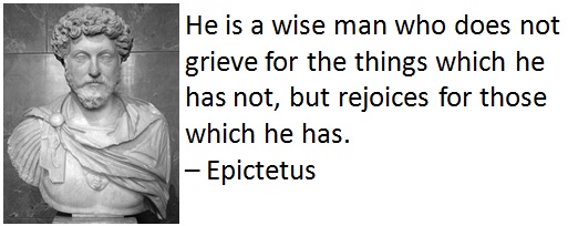 He is a wise man who does not grieve for the things which he has not, but rejoices for those which he has. – Epictetus