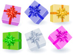 6 colored gift boxes