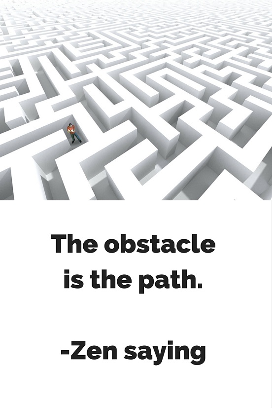 The obstacle is the path. -Zen saying