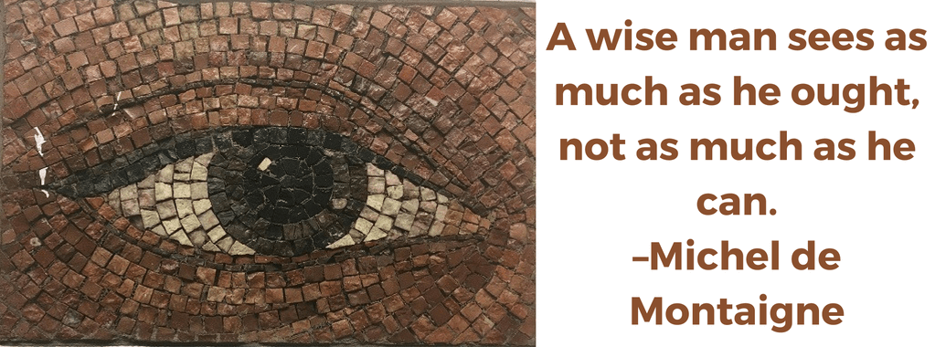 A wise man sees as much as he ought, not as much as he can. –Michel de Montaigne